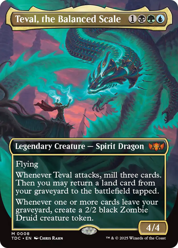 Teval, the Balanced Scale (Borderless) [Tarkir: Dragonstorm Commander] | Rook's Games and More
