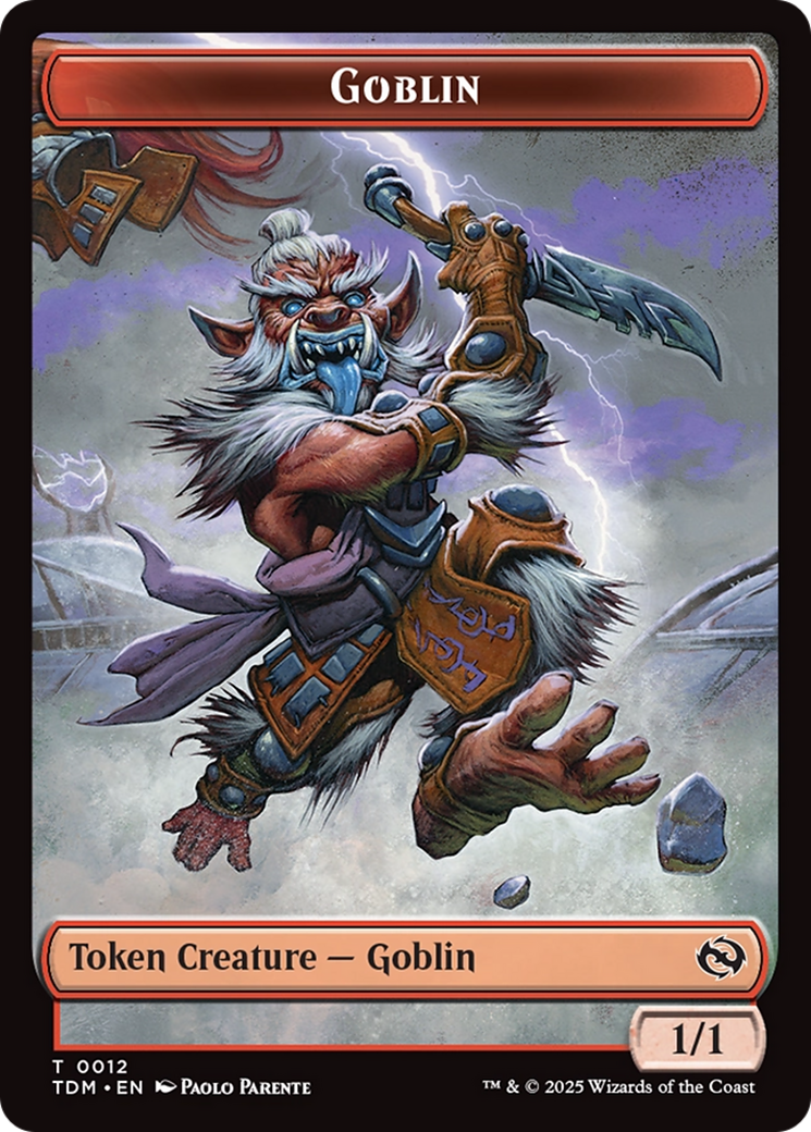 Goblin // Warrior Double-Sided Token [Tarkir: Dragonstorm Tokens] | Rook's Games and More