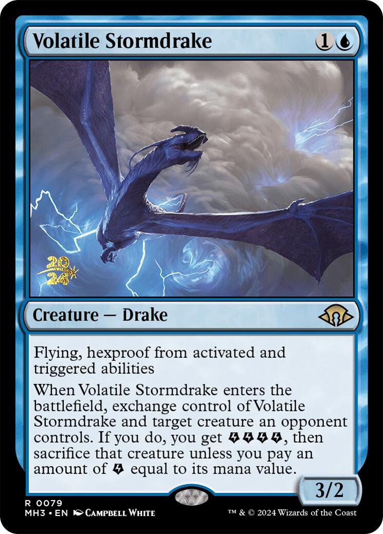 Volatile Stormdrake [Modern Horizons 3 Prerelease Promos] | Rook's Games and More