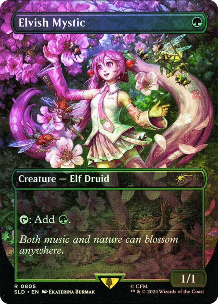 Elvish Mystic (0805 - Japanese Rainbow Foil) [Secret Lair Drop Series] | Rook's Games and More