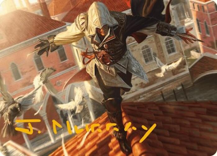 Ezio, Blade of Vengeance Art Card (Gold-Stamped Signature) [Assassin's Creed Art Series] | Rook's Games and More