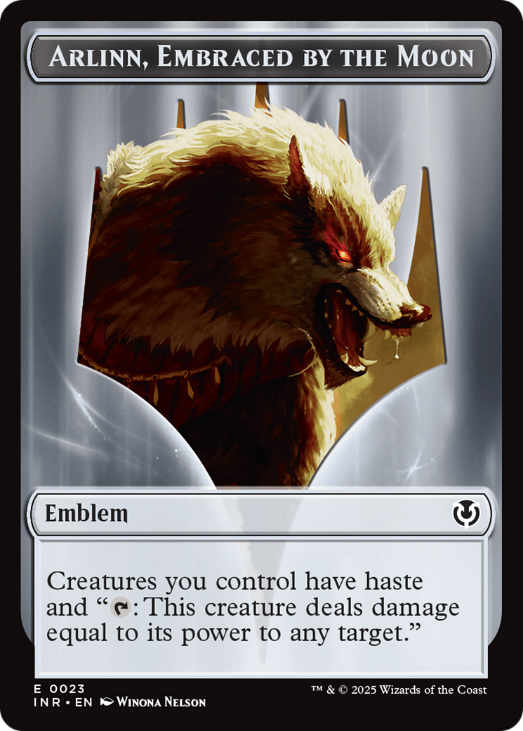 Wolf (0018) // Emblem - Arlinn, Embraces by the Moon Double-Sided Token [Innistrad Remastered Tokens] | Rook's Games and More