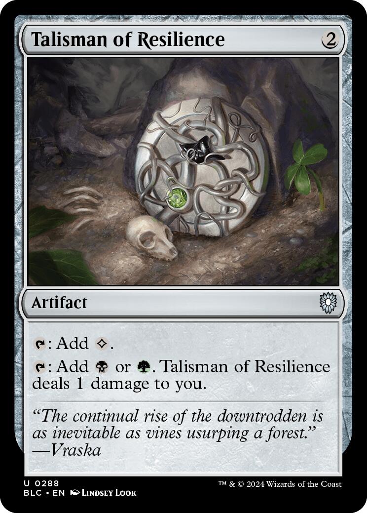 Talisman of Resilience [Bloomburrow Commander] | Rook's Games and More