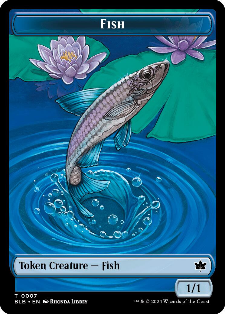 Bird (011) // Fish Double-Sided Token [Bloomburrow Commander Tokens] | Rook's Games and More