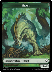 Cat // Beast (025) Double-Sided Token [Bloomburrow Commander Tokens] | Rook's Games and More