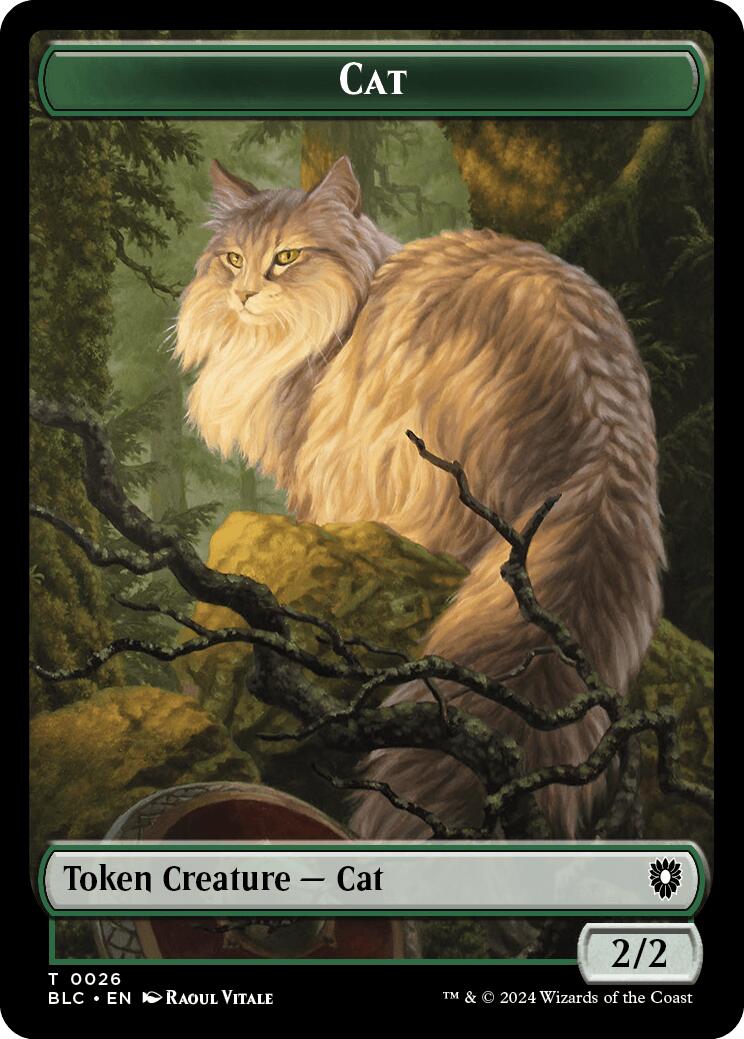 Cat // Beast (025) Double-Sided Token [Bloomburrow Commander Tokens] | Rook's Games and More