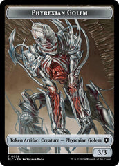 Phyrexian Golem // Faerie Double-Sided Token [Bloomburrow Commander Tokens] | Rook's Games and More