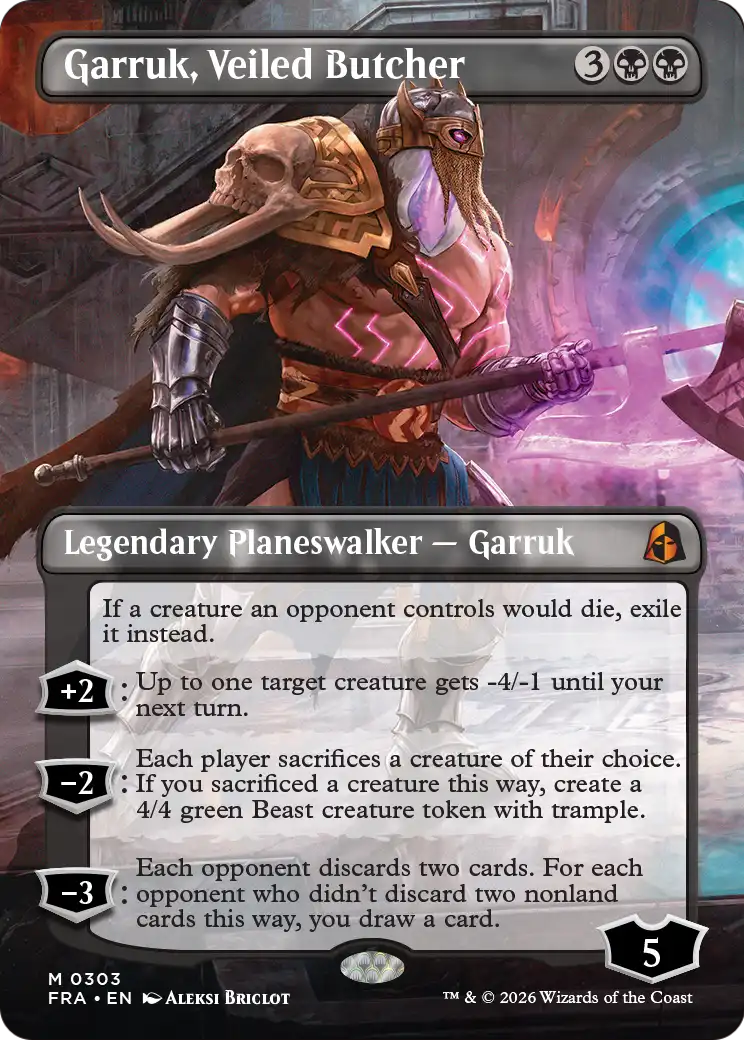 Garruk, Veiled Butcher (Borderless) [Reality Fracture] | Rook's Games and More