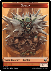 Goblin (Ripple Foil) // Tarmogoyf Double-Sided Token [Modern Horizons 3 Commander Tokens] | Rook's Games and More
