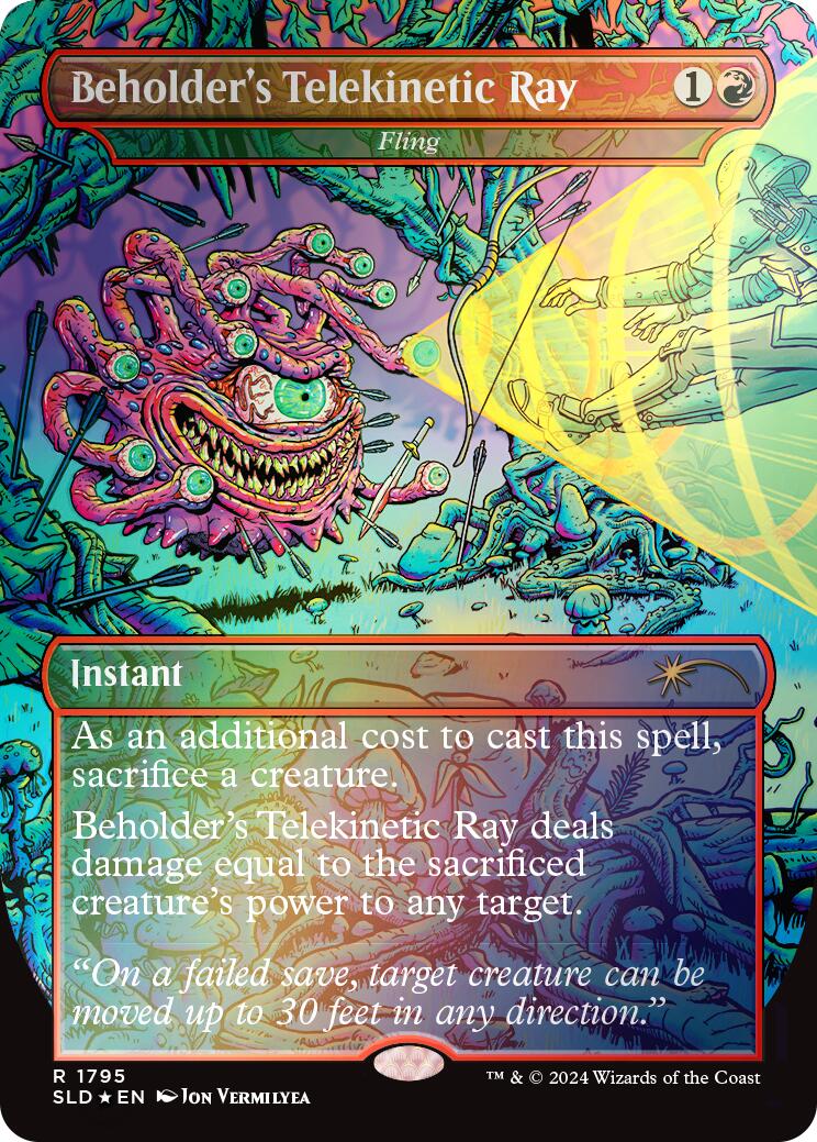 Beholder's Telekinetic Ray - Fling (Rainbow Foil) [Secret Lair Drop Series] | Rook's Games and More