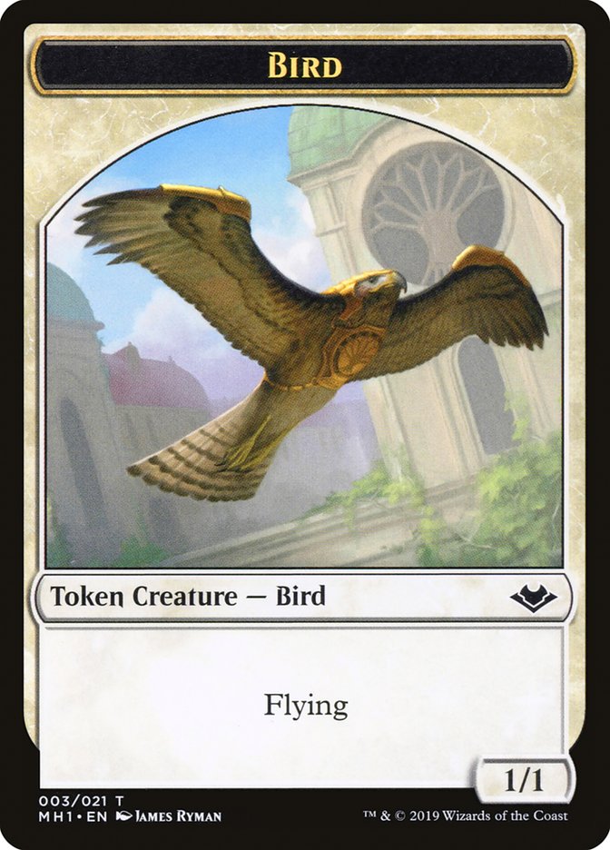 Bird (003) // Serra the Benevolent Emblem Double-Sided Token [Modern Horizons Tokens] | Rook's Games and More