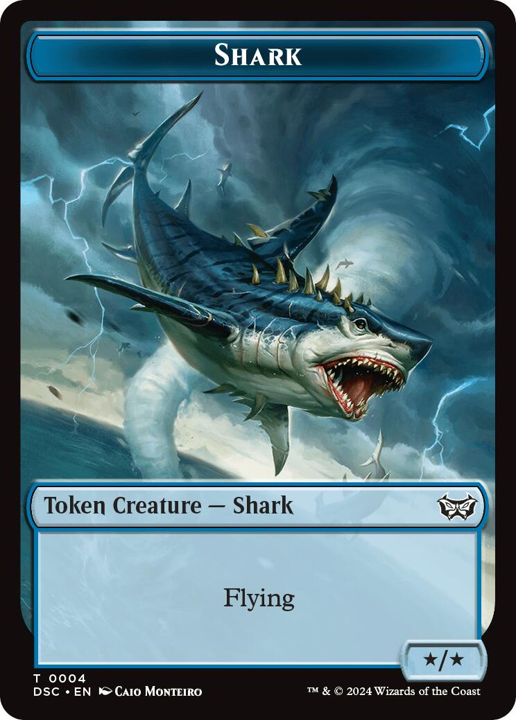 Shark // Copy Double-Sided Token [Duskmourn: House of Horror Commander Tokens] | Rook's Games and More