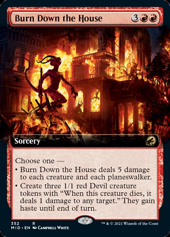 Burn Down the House (Extended Art) [Innistrad: Midnight Hunt] | Rook's Games and More