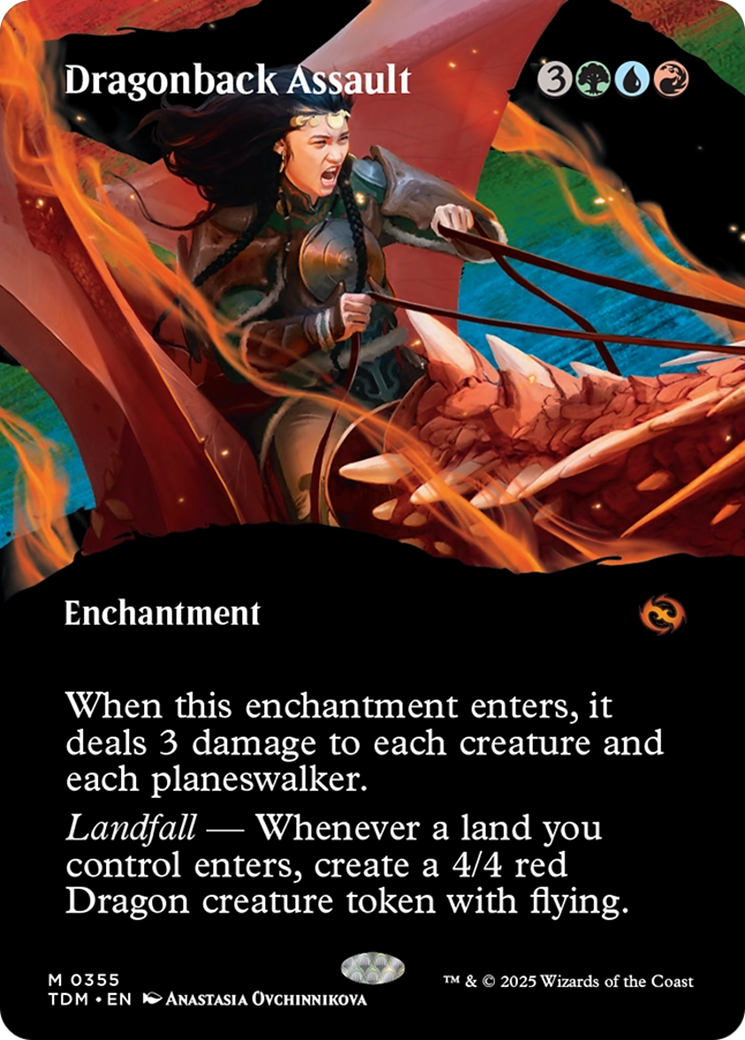 Dragonback Assault (Borderless) [Tarkir: Dragonstorm] | Rook's Games and More