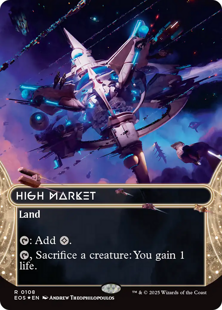 High Market (0108) (Borderless) (Galaxy Foil) [Edge of Eternities: Stellar Sights] | Rook's Games and More