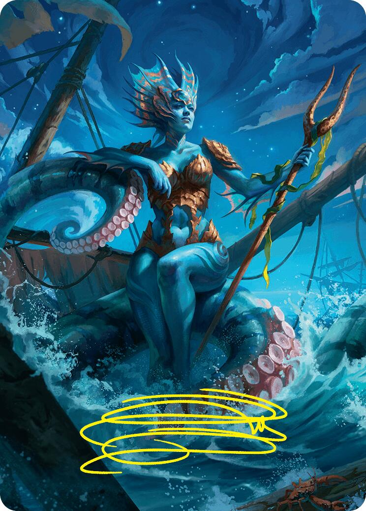 Kiora, the Rising Tide Art Card (30/54) (Gold-Stamped Signature) [Foundations Art Series] | Rook's Games and More