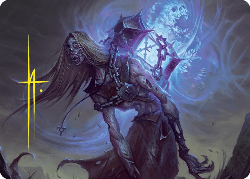 Soul-Shackled Zombie Art Card (9/54) (Gold-Stamped Signature) [Foundations Art Series] | Rook's Games and More