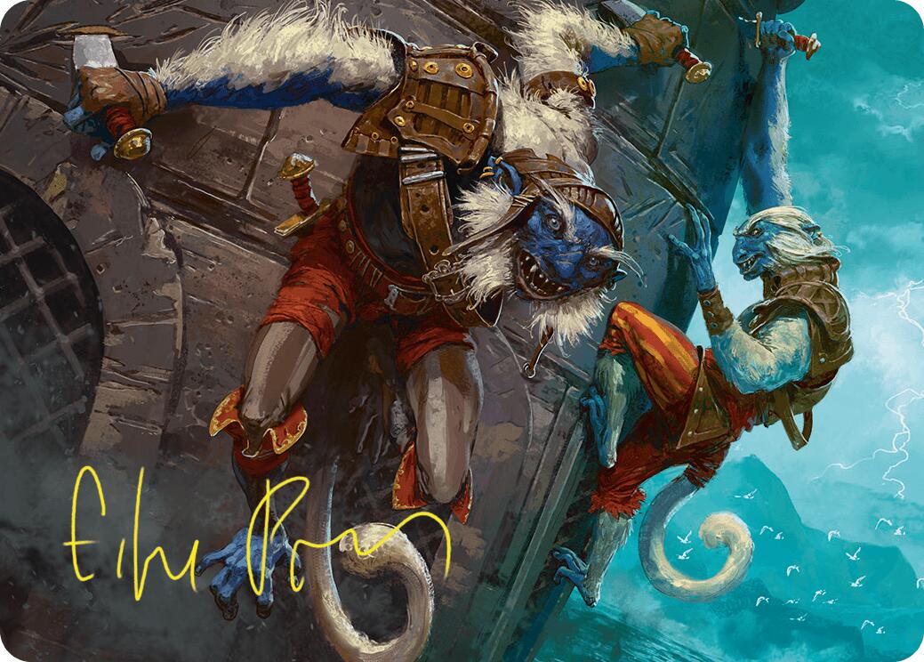 Goblin Boarders Art Card (11/54) (Gold-Stamped Signature) [Foundations Art Series] | Rook's Games and More