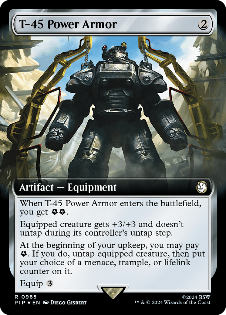 T-45 Power Armor (Extended Art) (Surge Foil) [Fallout] | Rook's Games and More