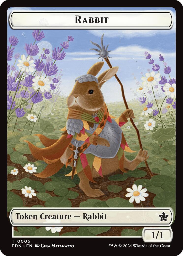 Rabbit // Soldier Double-Sided Token [Foundations Tokens] | Rook's Games and More