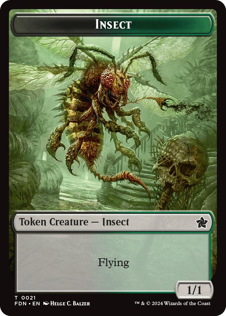 Goblin // Insect Doubled-Sided Token [Foundations Tokens] | Rook's Games and More