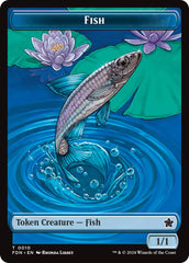 Faerie // Fish Doubled-Sided Token [Foundations Tokens] | Rook's Games and More