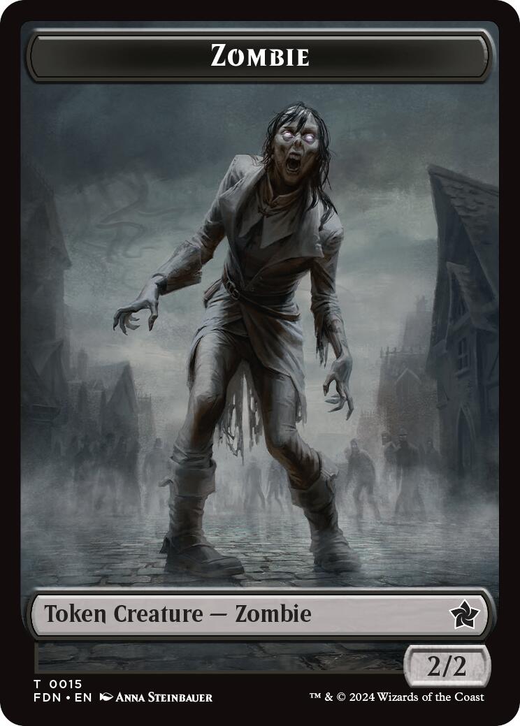 Goblin // Zombie Doubled-Sided Token [Foundations Tokens] | Rook's Games and More