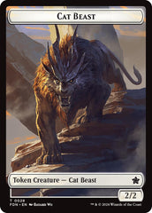 Cat Beast // Dragon (0017) Double-Sided Token [Foundations Tokens] | Rook's Games and More