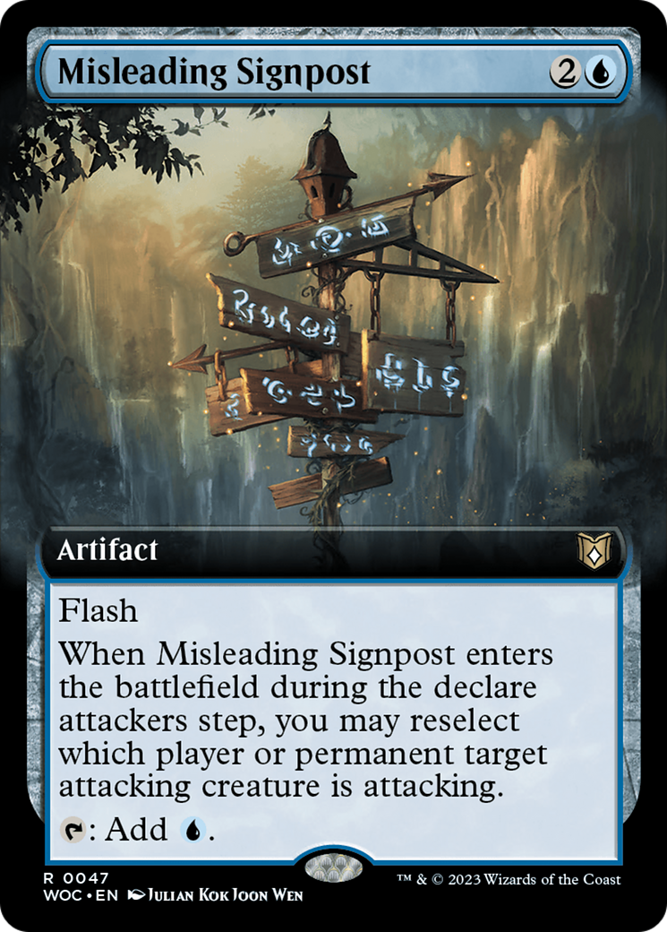 Misleading Signpost (Extended Art) [Wilds of Eldraine Commander] | Rook's Games and More