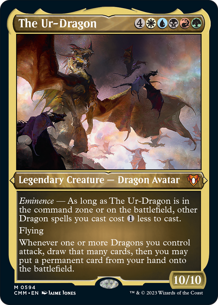 The Ur-Dragon (Foil Etched) [Commander Masters] | Rook's Games and More