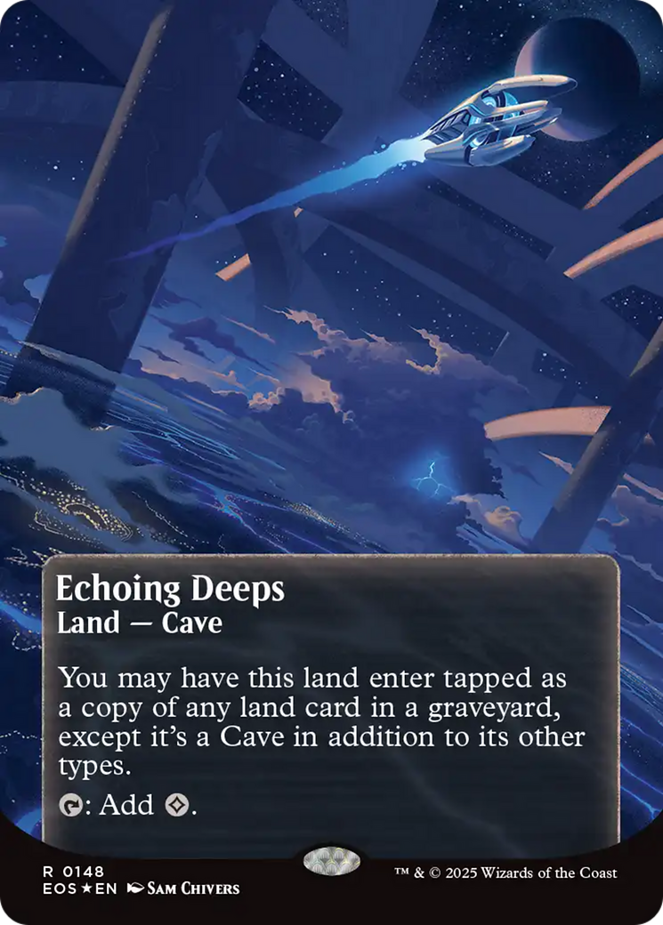 Echoing Deeps (0148) (Borderless) (Galaxy Foil) [Edge of Eternities: Stellar Sights] | Rook's Games and More