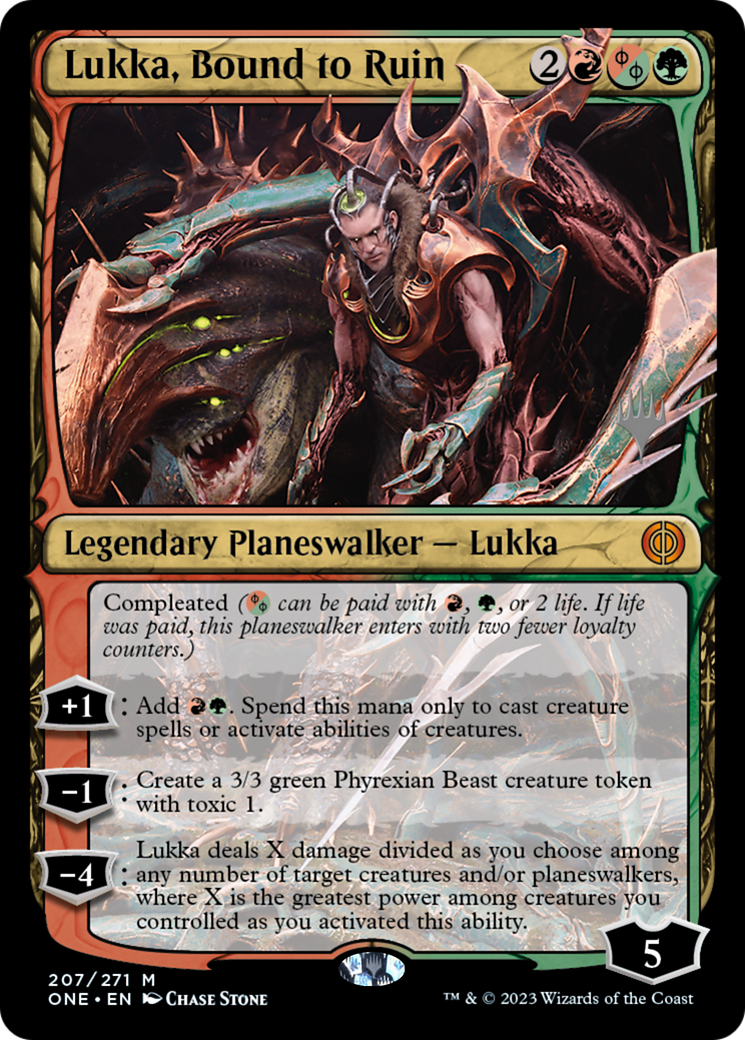 Lukka, Bound to Ruin (Promo Pack) [Phyrexia: All Will Be One Promos] | Rook's Games and More