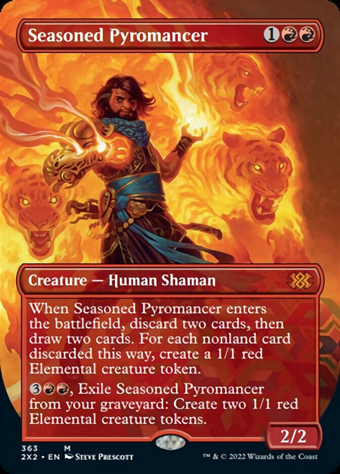 Seasoned Pyromancer (Borderless Alternate Art) [Double Masters 2022] | Rook's Games and More