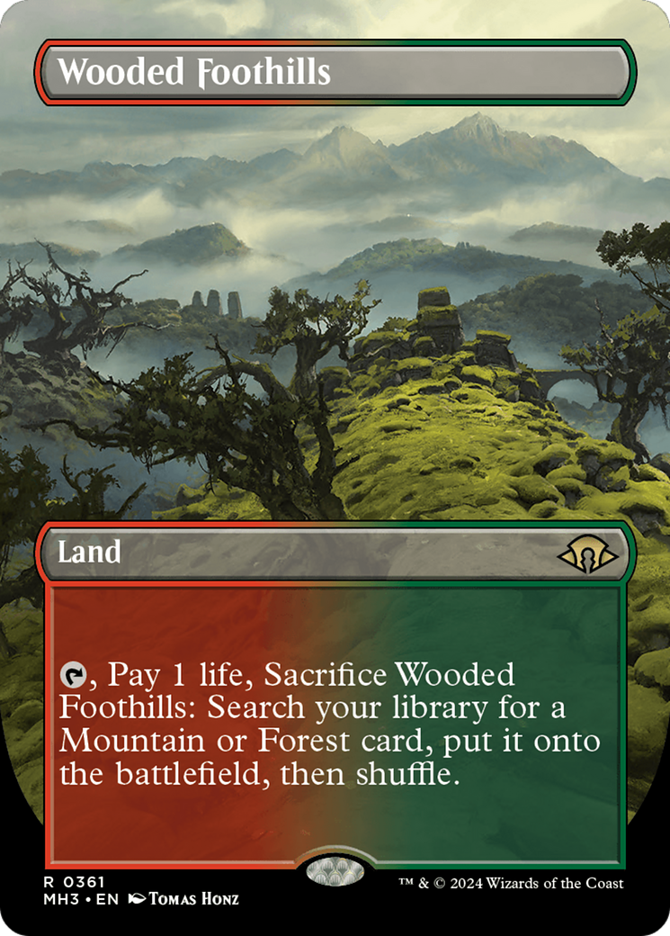 Wooded Foothills (Borderless) [Modern Horizons 3] | Rook's Games and More