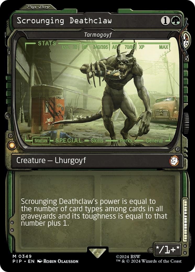 Scrounging Deathclaw - Tarmogoyf (Showcase) [Fallout] | Rook's Games and More