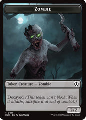 Zombie (0011) // Zombie (0012) Double-Sided Token [Innistrad Remastered Tokens] | Rook's Games and More