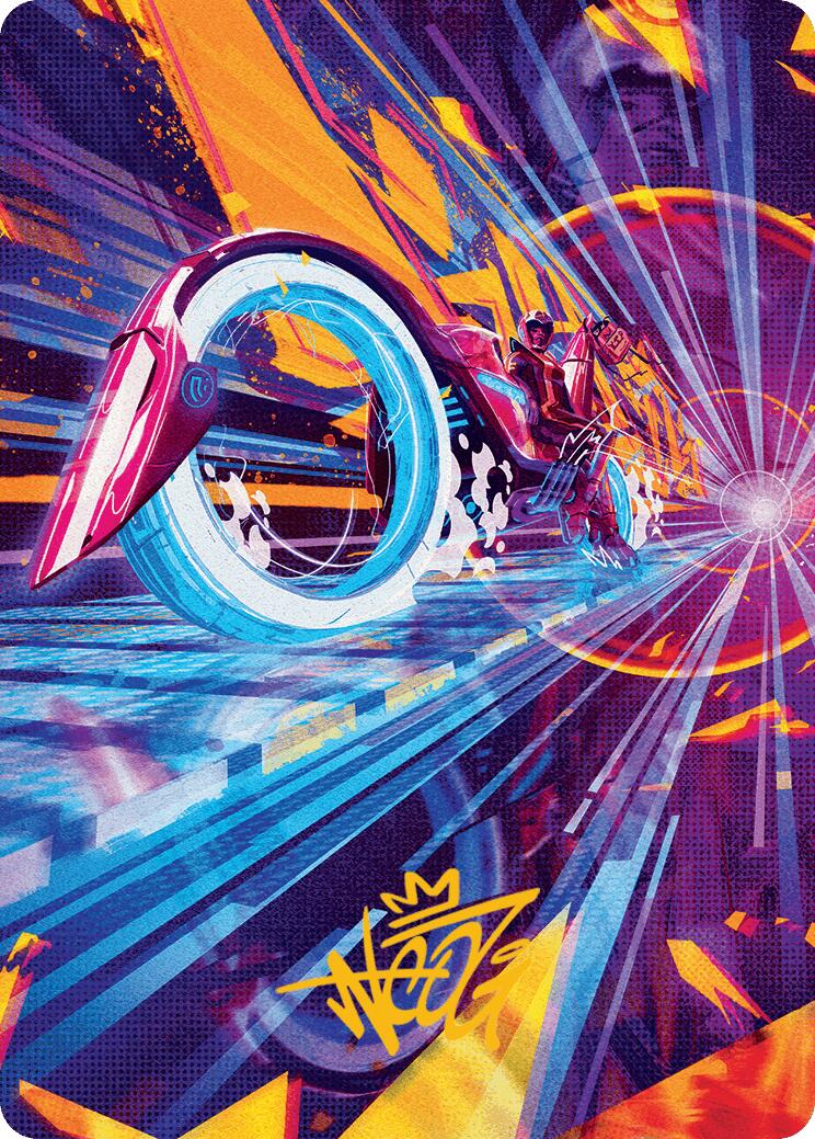 Spotcycle Scouter Art Card (Gold-Stamped Signature) [Aetherdrift Art Series] | Rook's Games and More