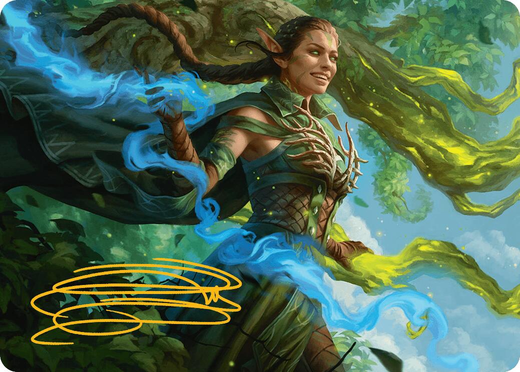 Nissa, Worldsoul Speaker Art Card (Gold-Stamped Signature) [Aetherdrift Art Series] | Rook's Games and More