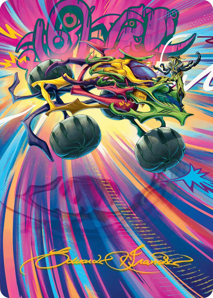 Thunderous Velocipede Art Card (Gold-Stamped Signature) [Aetherdrift Art Series] | Rook's Games and More