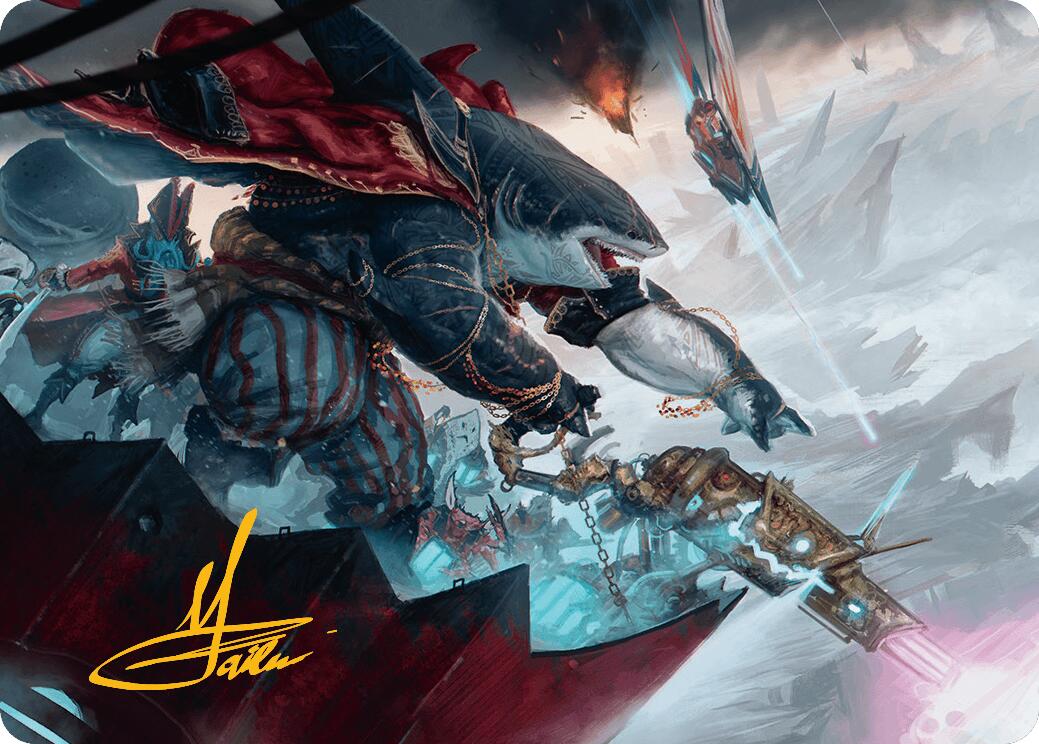 Captain Howler, Sea Scourge Art Card (16/54) (Gold-Stamped Signature) [Aetherdrift Art Series] | Rook's Games and More