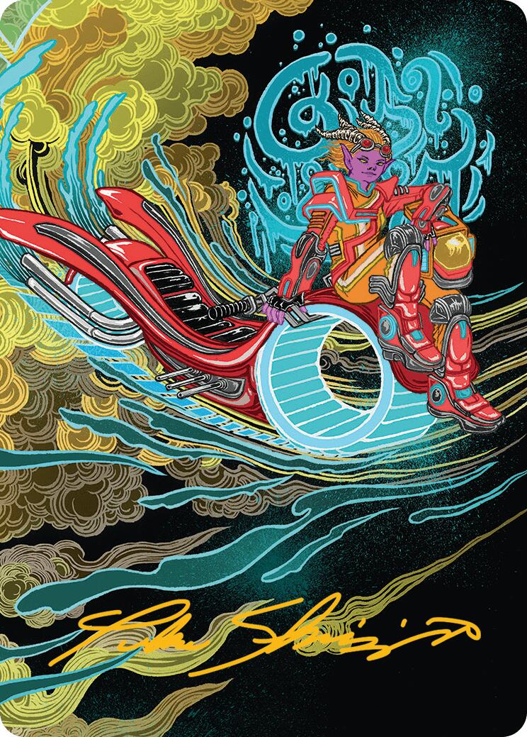 Cloudspire Skycycle Art Card (Gold-Stamped Signature) [Aetherdrift Art Series] | Rook's Games and More