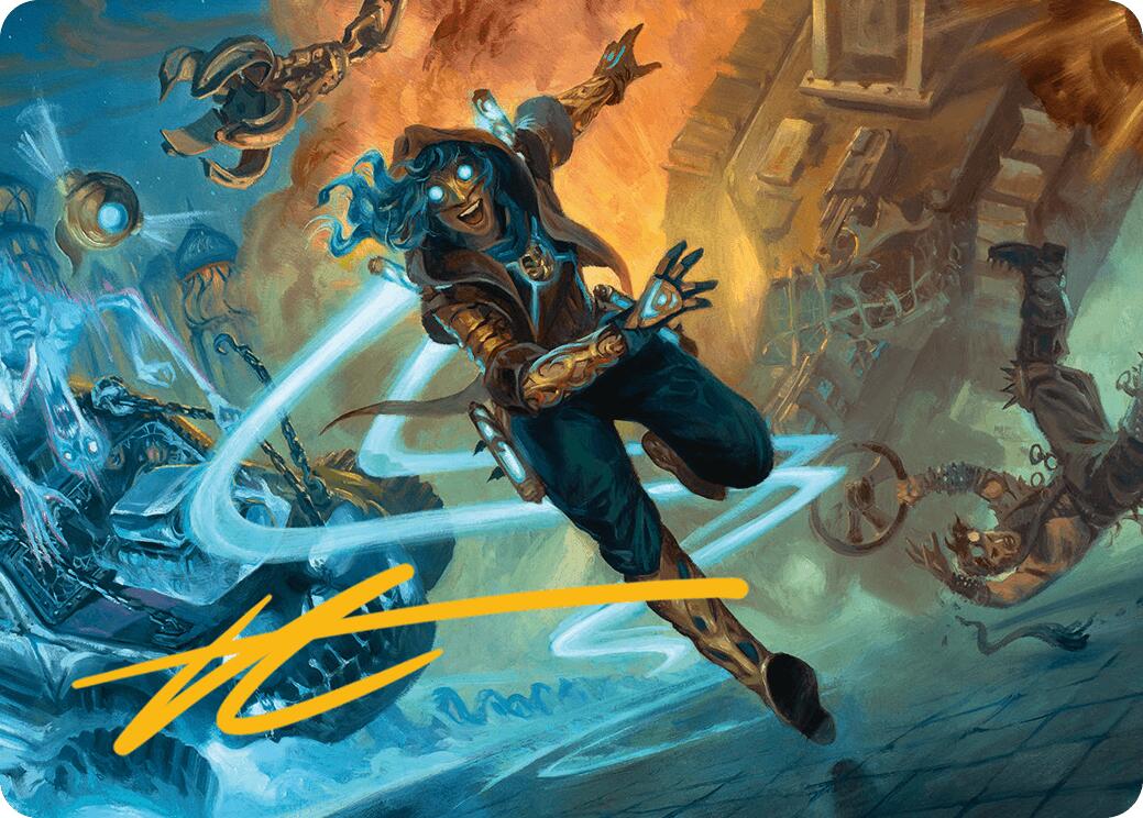 Sita Varma, Masked Racer Art Card (Gold-Stamped Signature) [Aetherdrift Art Series] | Rook's Games and More
