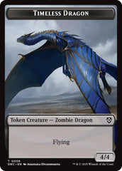 Timeless Dragon // Zombie (0007) Double-Sided Token [Aetherdrift Tokens] | Rook's Games and More