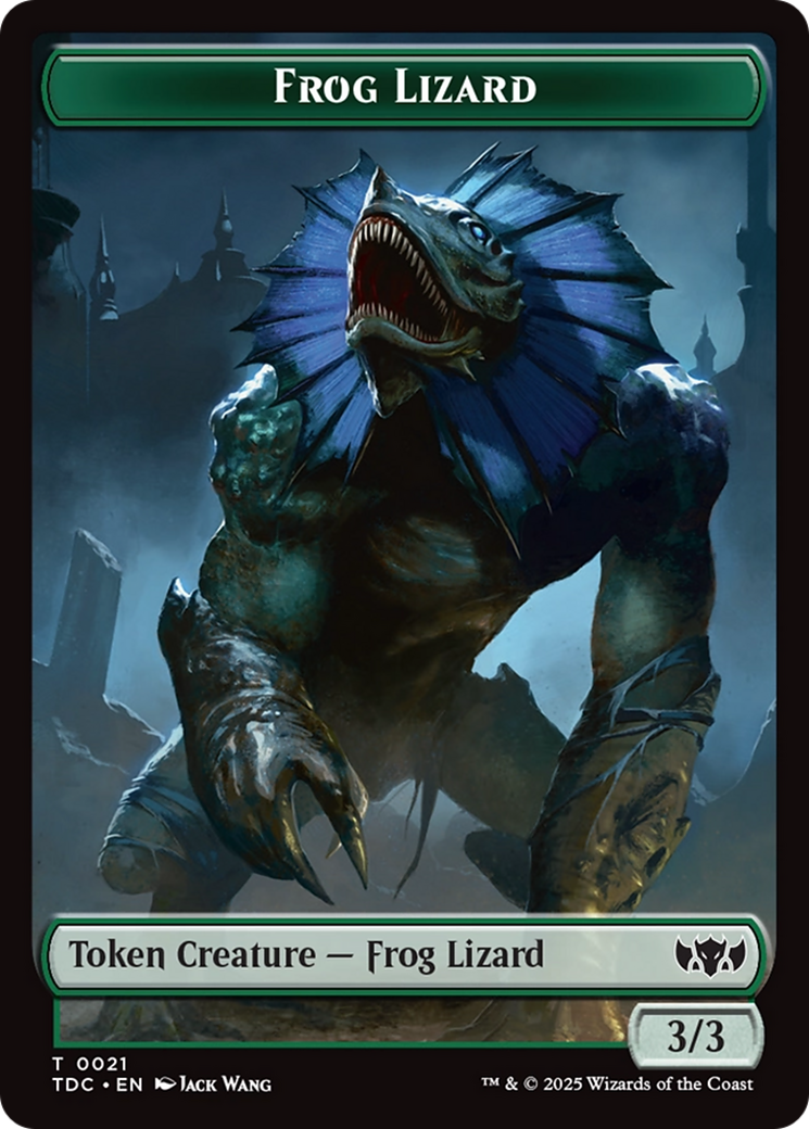 Frog Lizard // Dragon (0014) Double-Sided Token [Tarkir: Dragonstorm Commander Tokens] | Rook's Games and More