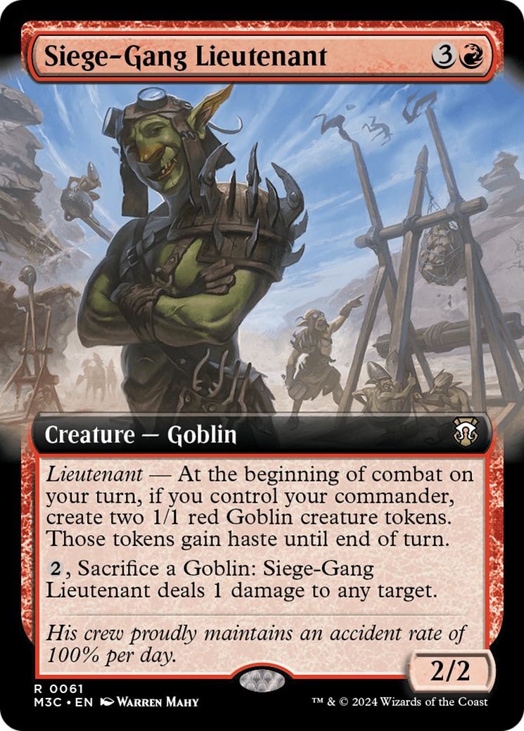 Siege-Gang Lieutenant (Extended Art) [Modern Horizons 3 Commander] | Rook's Games and More