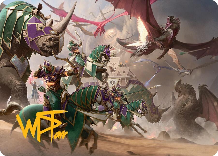 United Battlefront Art Card (5/54) (Gold-Stamped Signature) [Tarkir: Dragonstorm Art Series] | Rook's Games and More