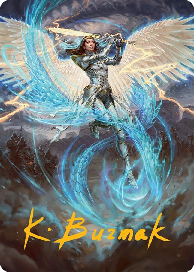 Elspeth, Storm Slayer Art Card (49/54) (Gold-Stamped Signature) [Tarkir: Dragonstorm Art Series] | Rook's Games and More