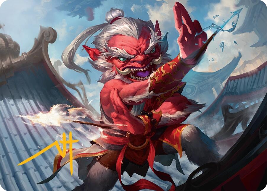 Devoted Duelist Art Card (15/54) (Gold-Stamped Signature) [Tarkir: Dragonstorm Art Series] | Rook's Games and More