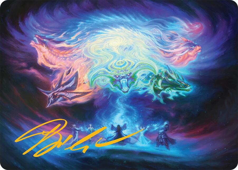 Call the Spirit Dragons Art Card (21/54) (Gold-Stamped Signature) [Tarkir: Dragonstorm Art Series] | Rook's Games and More