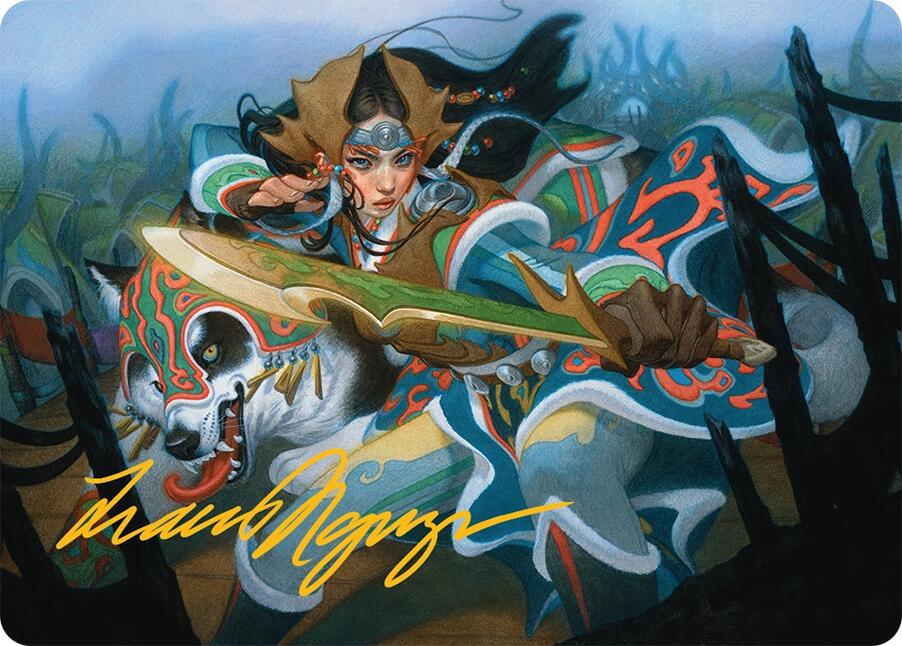 Eshki Dragonclaw Art Card (23/54) (Gold-Stamped Signature) [Tarkir: Dragonstorm Art Series] | Rook's Games and More